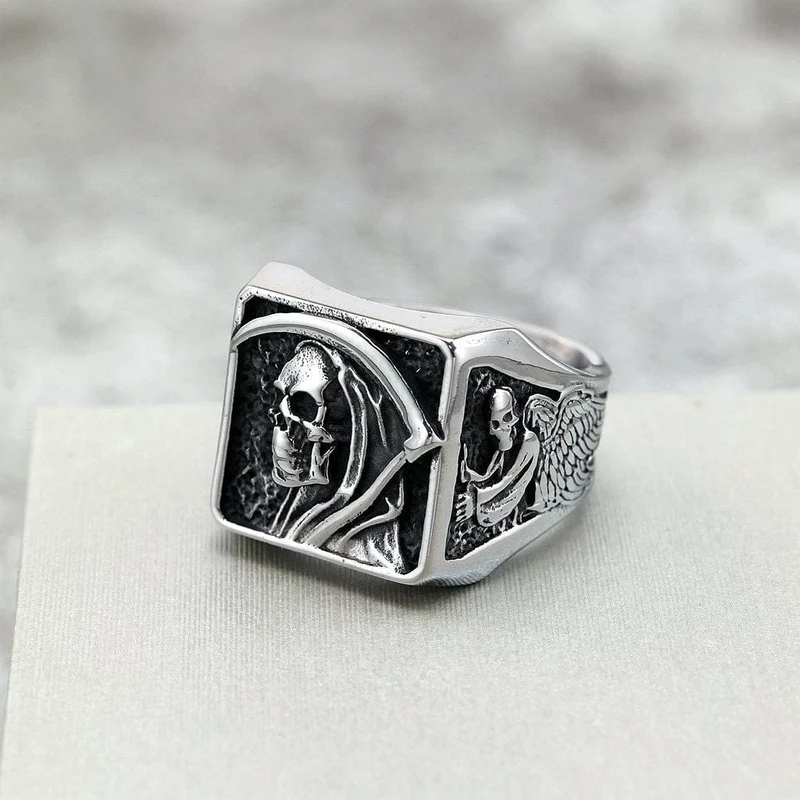 Punk-Skelett-Sense-Todesring für Männer