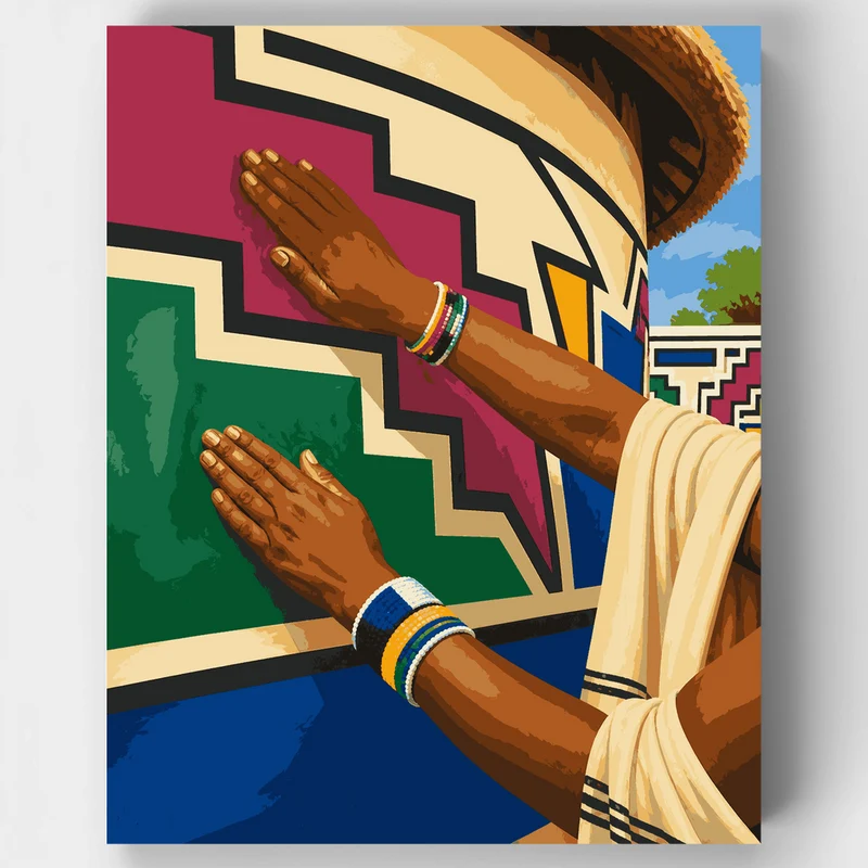 Ndebele Wall Patterns - Paint by Numbers Kit