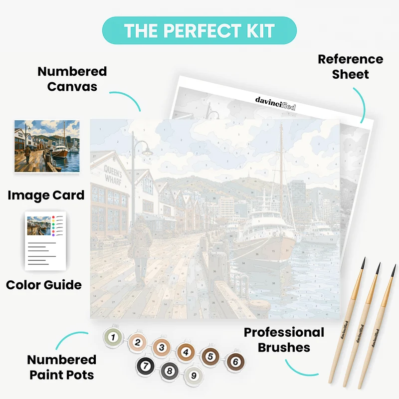 Queen's Wharf Boardwalk - Paint by Numbers Kit