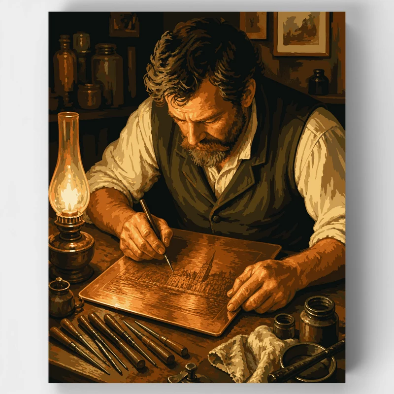 Copper Plate Engraver - Paint by Numbers Kit