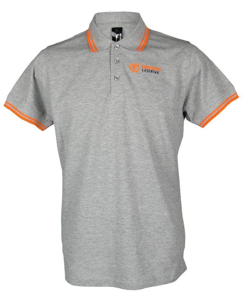 Shockers Lasertag Männer Poloshirt grau-orange