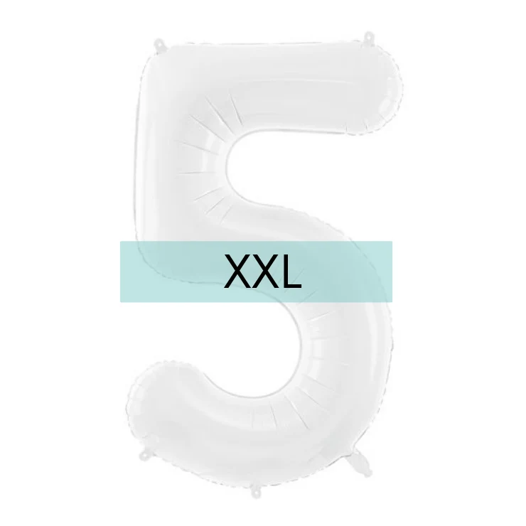 Zahlen Ballon 5 XXL Weiß