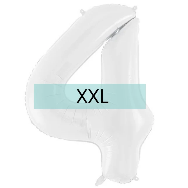 Zahlen Ballon 4 XXL Weiß
