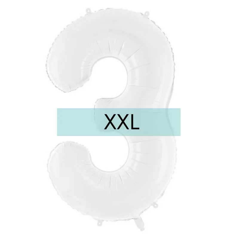 Zahlen Ballon 3 XXL Weiß