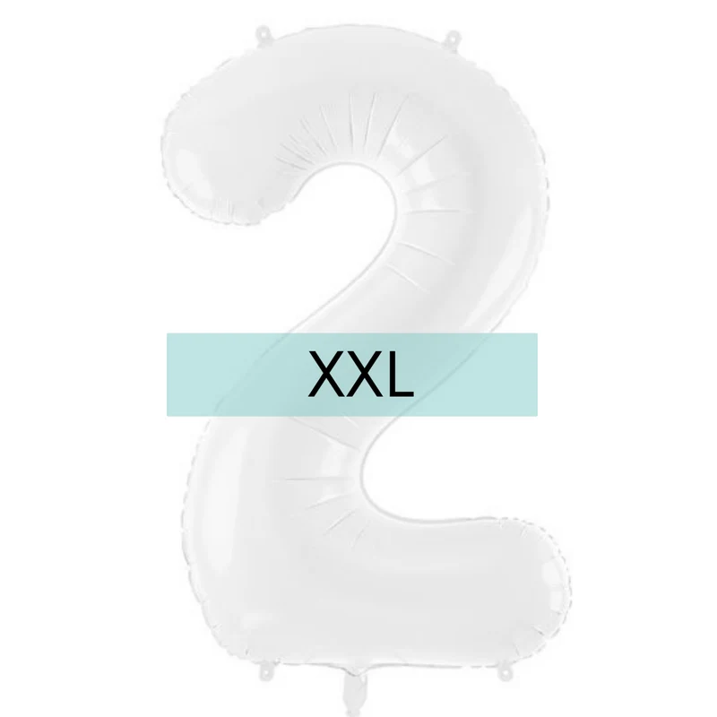 Zahlen Ballon 2 XXL Weiß