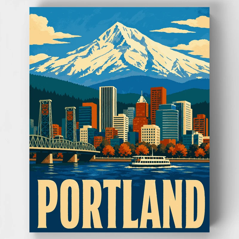 Mount Hood Skyline - Paint by Numbers Kit