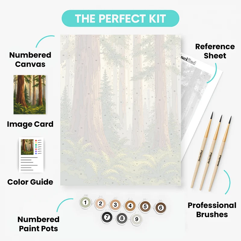 Misty Redwood Grove - Paint by Numbers Kit