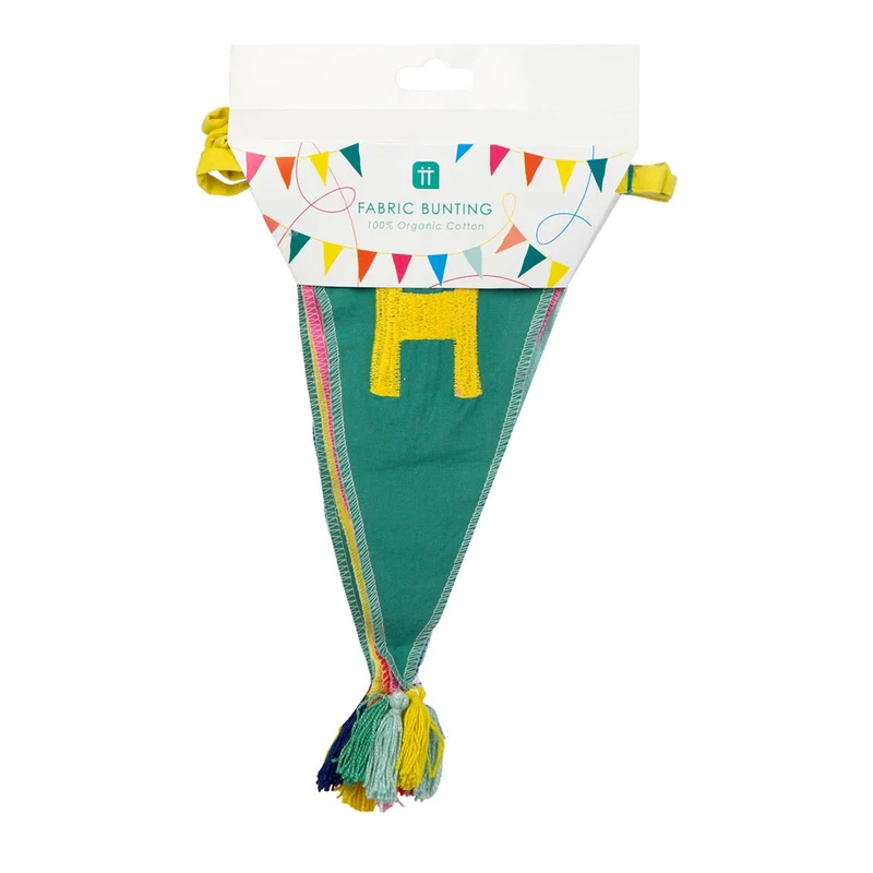 Stoffgirlande "Happy Birthday" Regenbogen