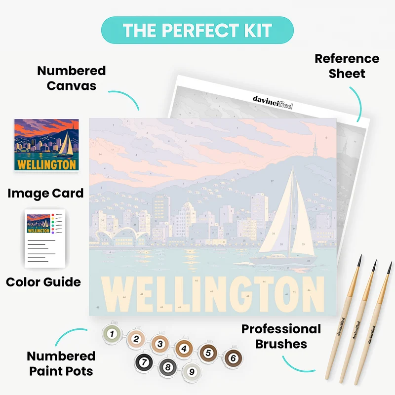 Wellington Harbour Dusk - Paint by Numbers Kit