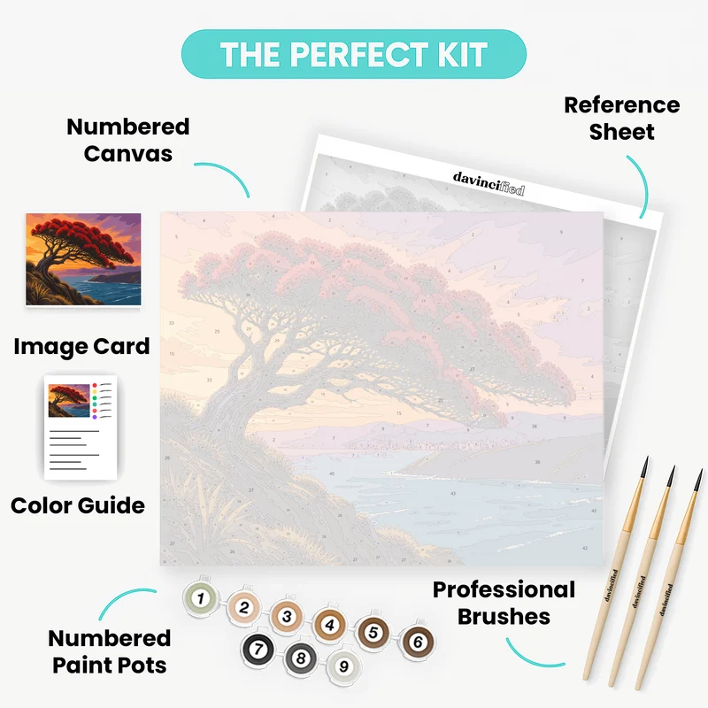Windswept Pohutukawa - Paint by Numbers Kit
