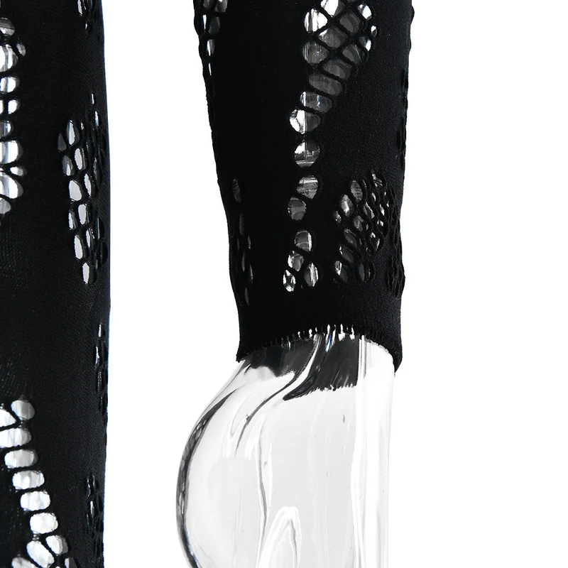 See through long sleeve cut out jumpsuit