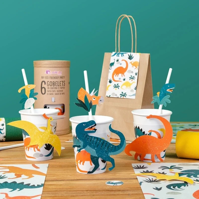 Pappbecher Dinosaurier 6 Stk.