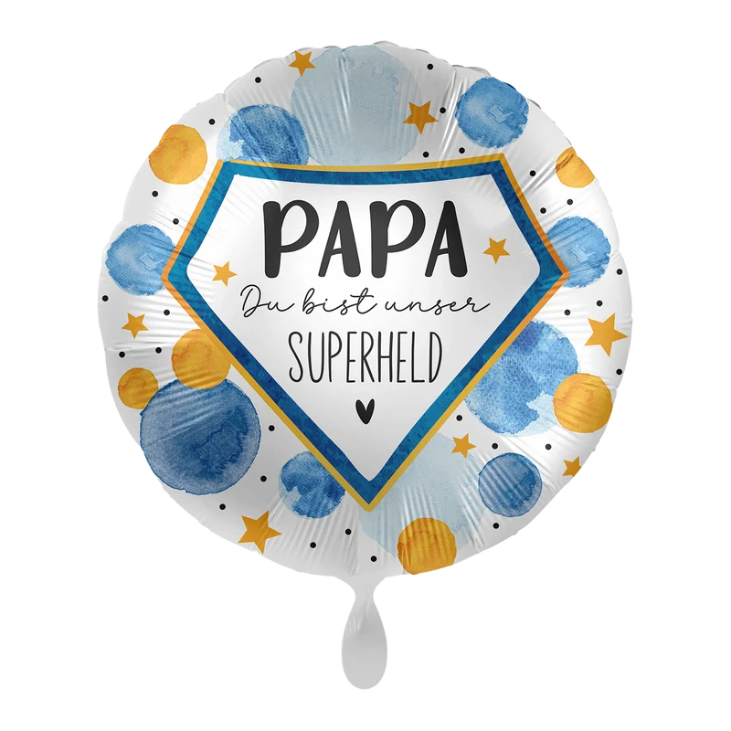 Heliumballon-Geschenk "Papa Du bist unser Superheld"