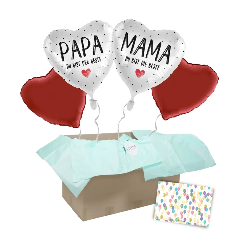 Heliumballon-Geschenk beste Mama & bester Papa