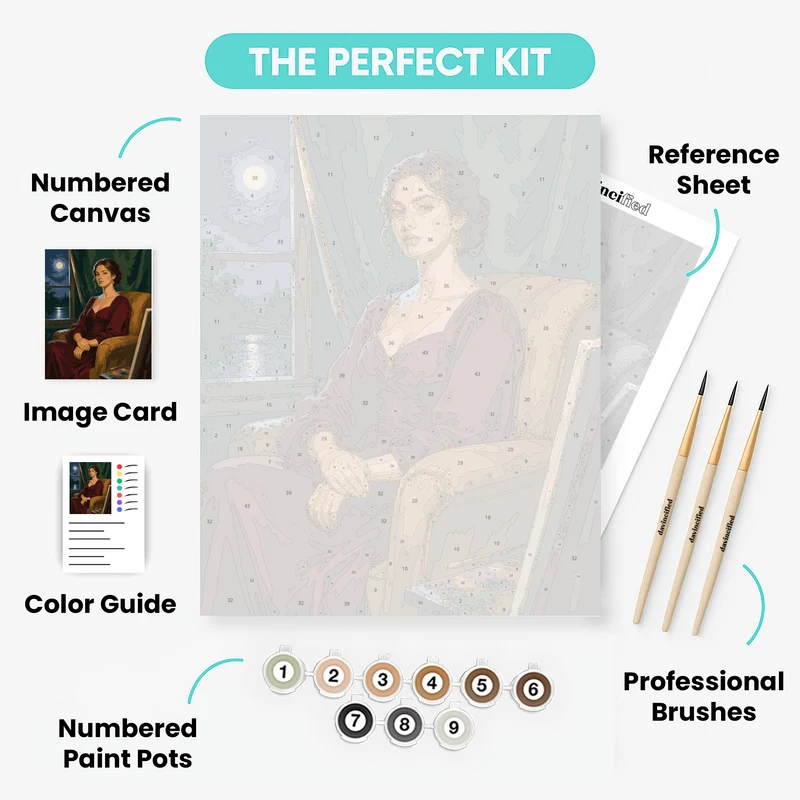 Portrait by Moonlight - Paint by Numbers Kit