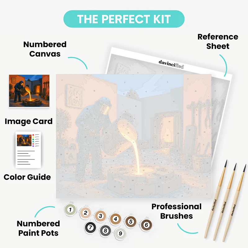 Molten Bronze Pour - Paint by Numbers Kit