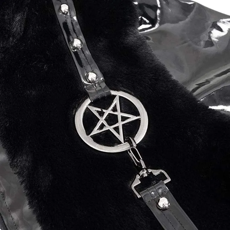 Gothic Pentagram Spleißjacke für Damen mit Ohrenkapuze