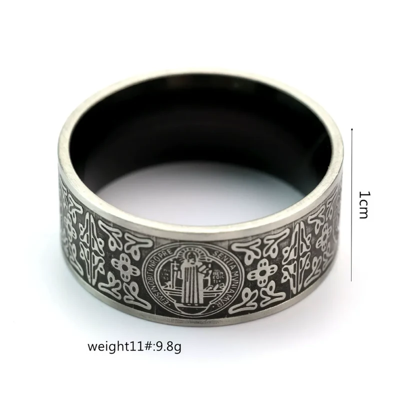 Punk-Retro-Ring für Herren mit Emblem und verziertem Muster