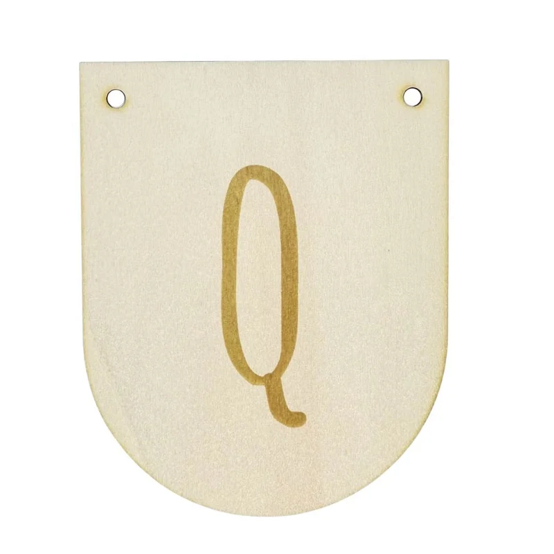 Buchstaben Holzwimpel Q