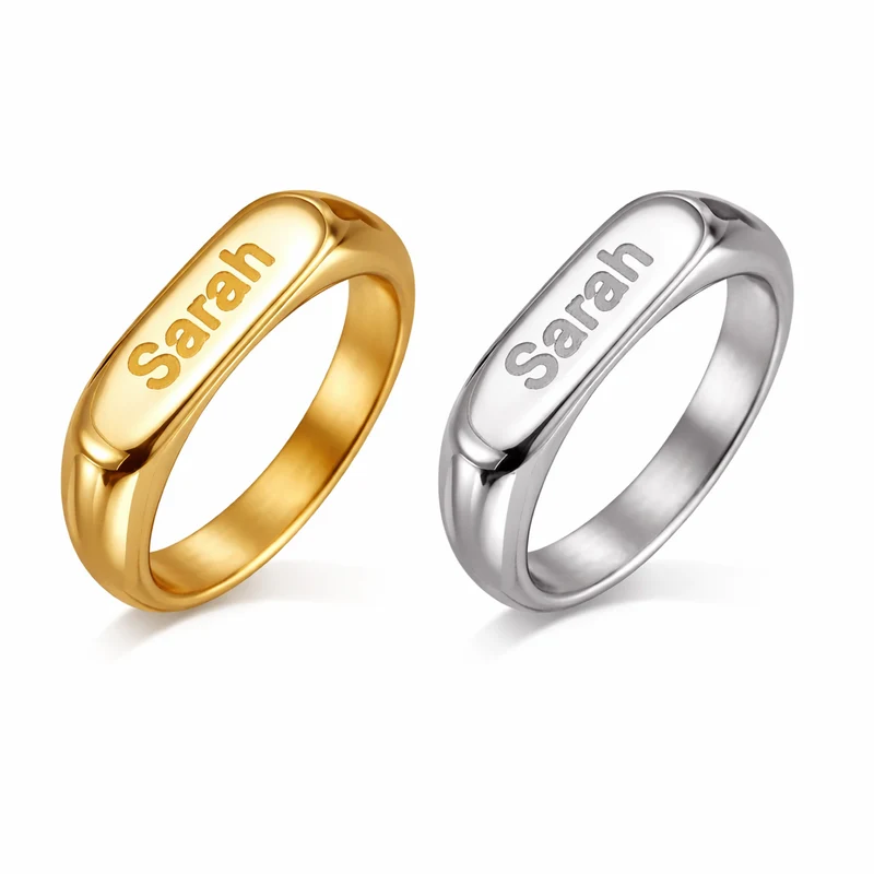 Paar Ringe Mit Gravur Silber