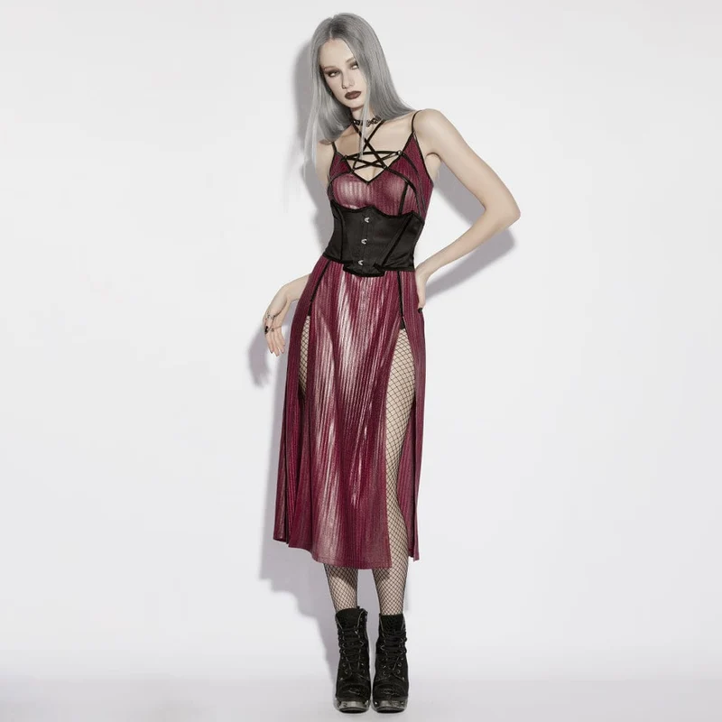 Schwarzes Gothic-Unterbrustkorsett in Fledermausform mit Schnürung für Damen