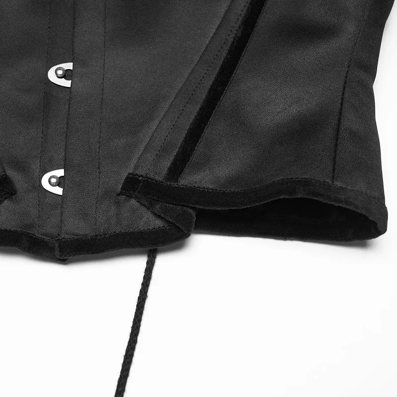 Schwarzes Gothic-Unterbrustkorsett in Fledermausform mit Schnürung für Damen