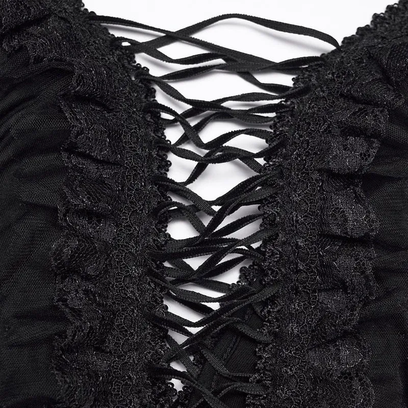Gothic-Kleid mit Raffungen und Cut-outs für Damen, Abschlusskleid
