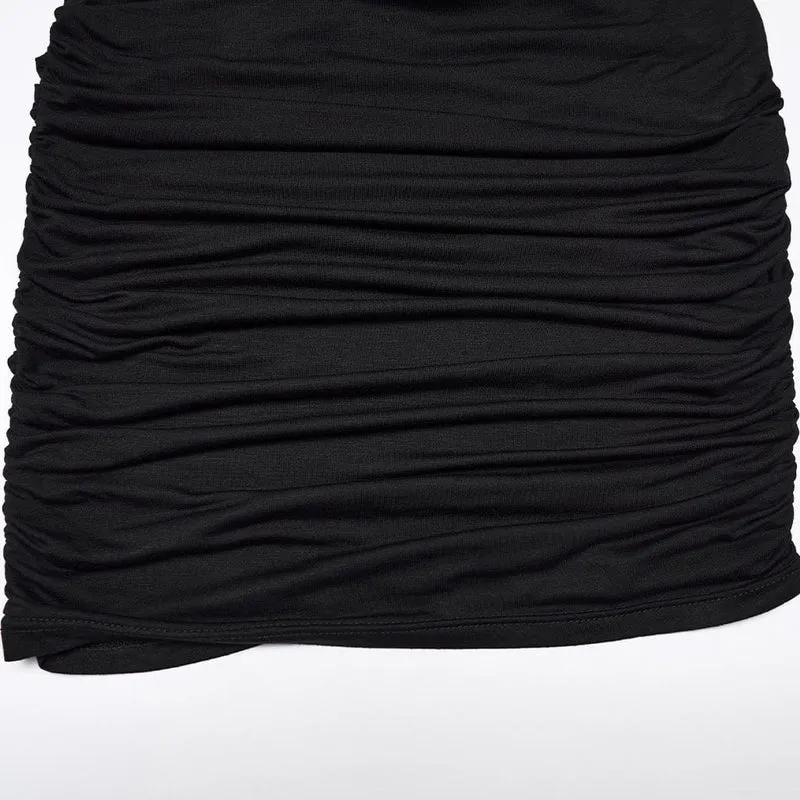 Gothic-Kleid mit Raffungen und Cut-outs für Damen, Abschlusskleid