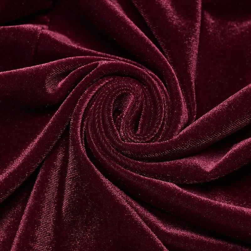 Roter, geraffter Meerjungfrauenrock aus Samt im Gothic-Stil für Damen