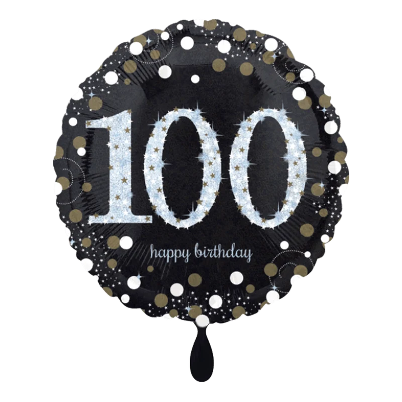Geburtstagsballon "100 Happy Birthday" Sparkling