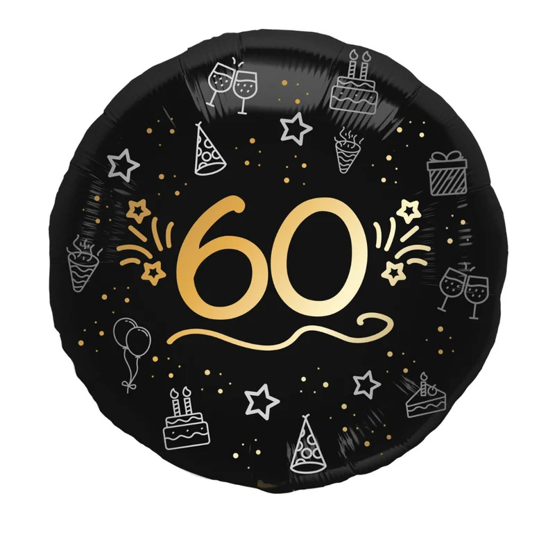 Heliumballon-Geschenk "60" Happy Birthday Sparkling