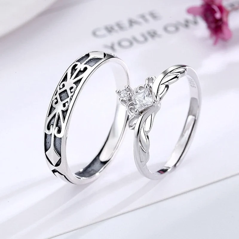 White Gold Couple Rings