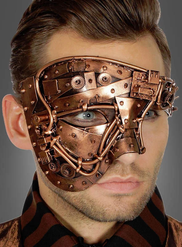 20er Jahre Steampunk Halbmaske kupfer oder gold