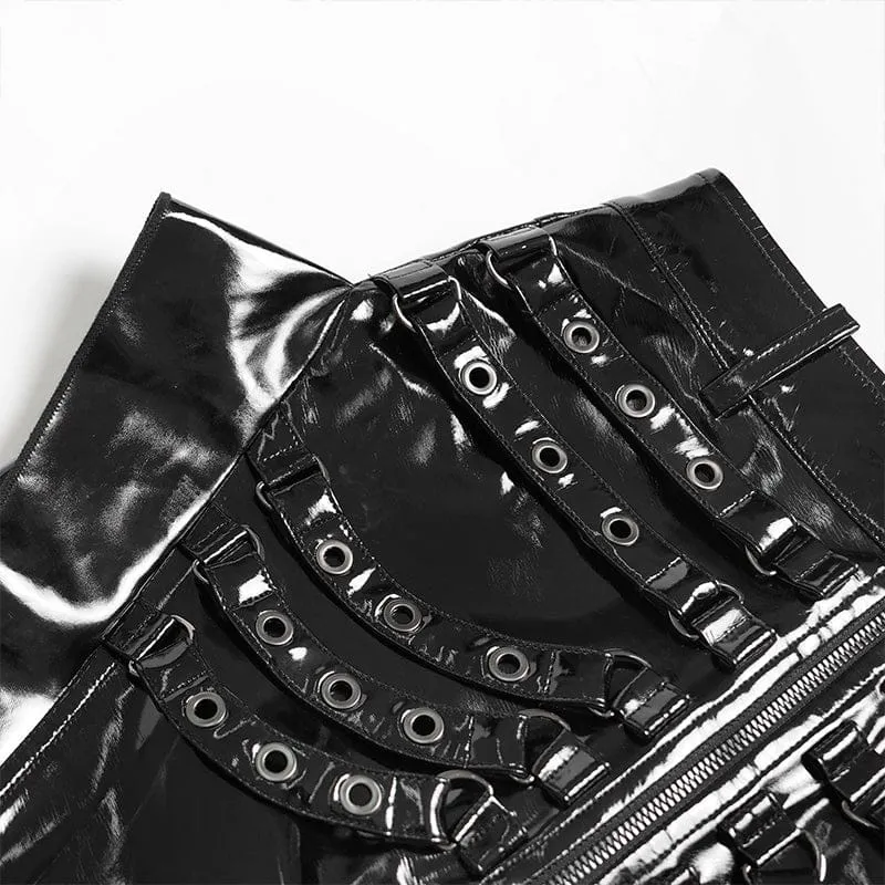 Punk-Rock für Damen mit Ösen, Trägern und Reißverschluss