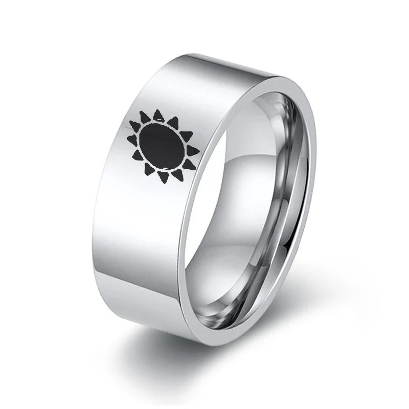 Paar Ringe Schwarz Silber
