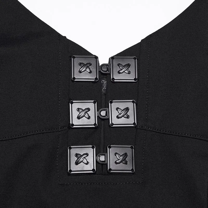 Punkiges, asymmetrisches Lagenkleid mit Neckholder für Damen, Abschlusskleid