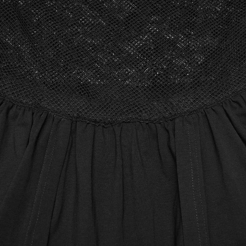 Gothic-Kleid für Damen, transparent, mit Cut-outs, kurzes Abschlusskleid