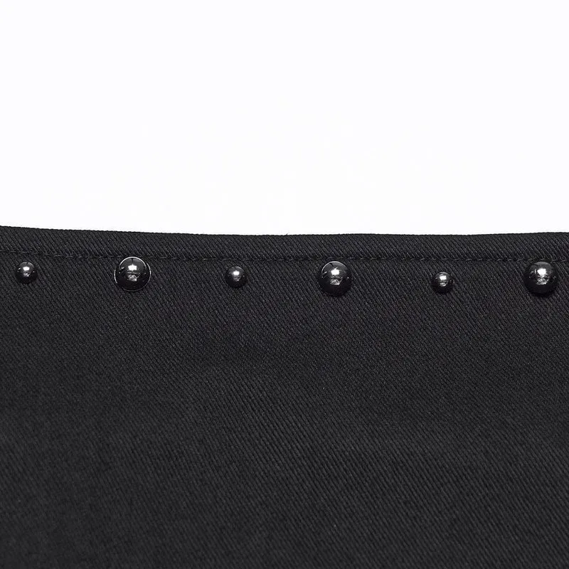 Gothic-Nieten-Plisseekleid für Damen, Abschlusskleid