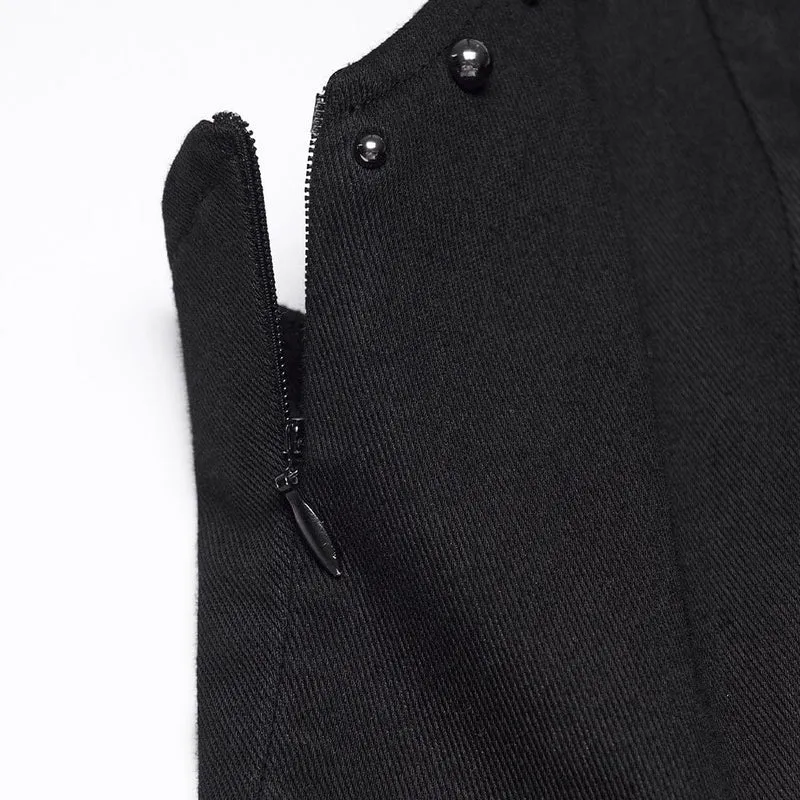 Gothic-Nieten-Plisseekleid für Damen, Abschlusskleid