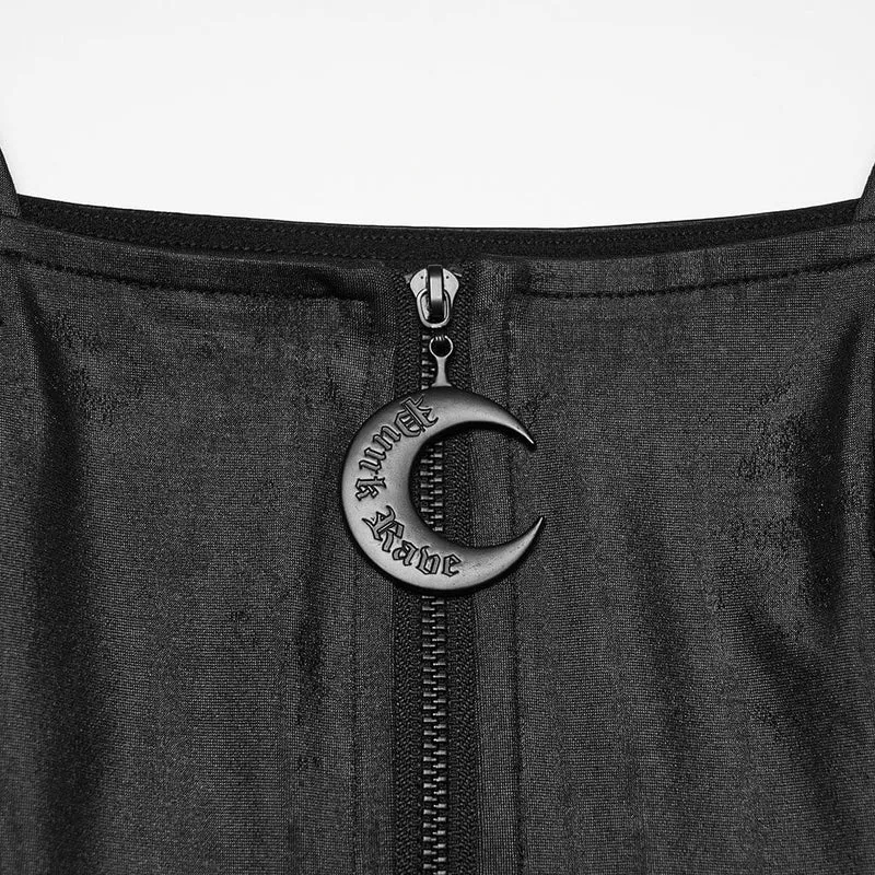 Punk-Kleid mit Ösen, Trägern und Reißverschluss für Damen, Abschlusskleid