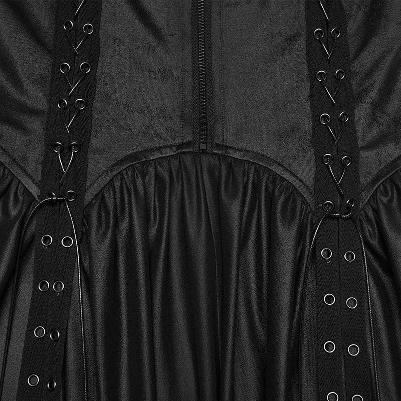 Punk-Kleid mit Ösen, Trägern und Reißverschluss für Damen, Abschlusskleid