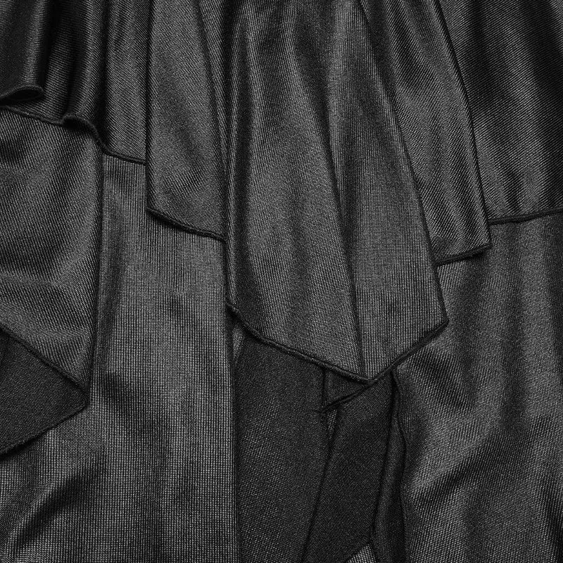 Punk-Kleid für Damen mit unregelmäßigem Schnitt, Kapuze und ärmellos