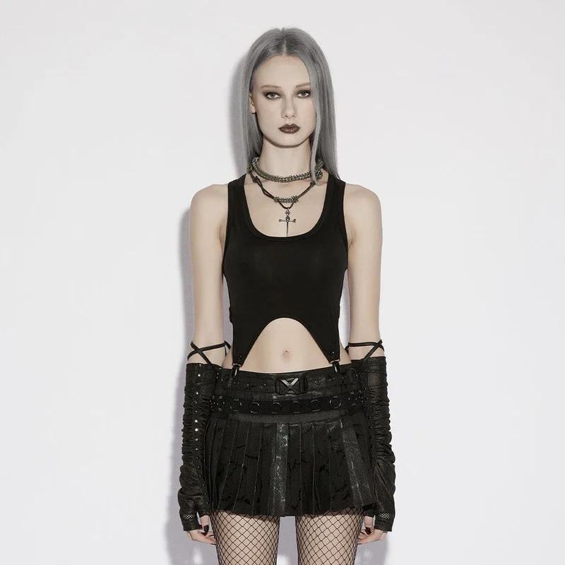 Damen-Punk-Rock mit Ringmuster und Falten