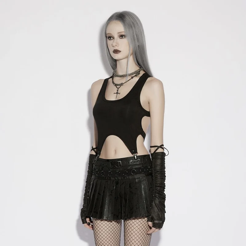 Damen-Punk-Rock mit Ringmuster und Falten