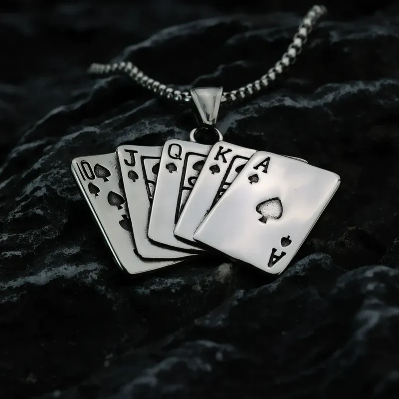 Punk Poker Straight Flush Halskette für Herren