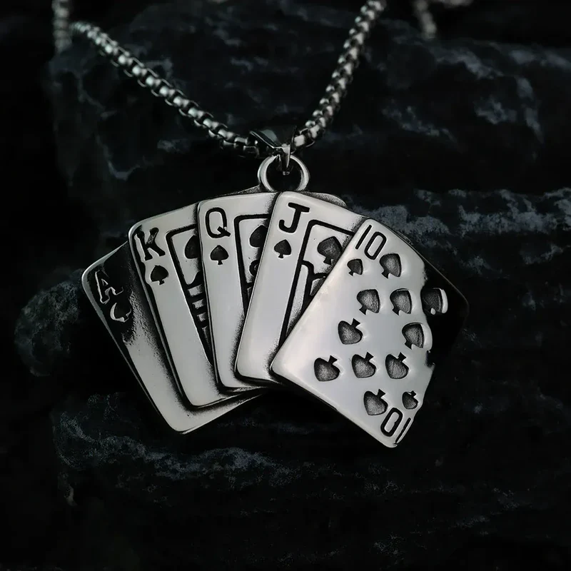 Punk Poker Straight Flush Halskette für Herren