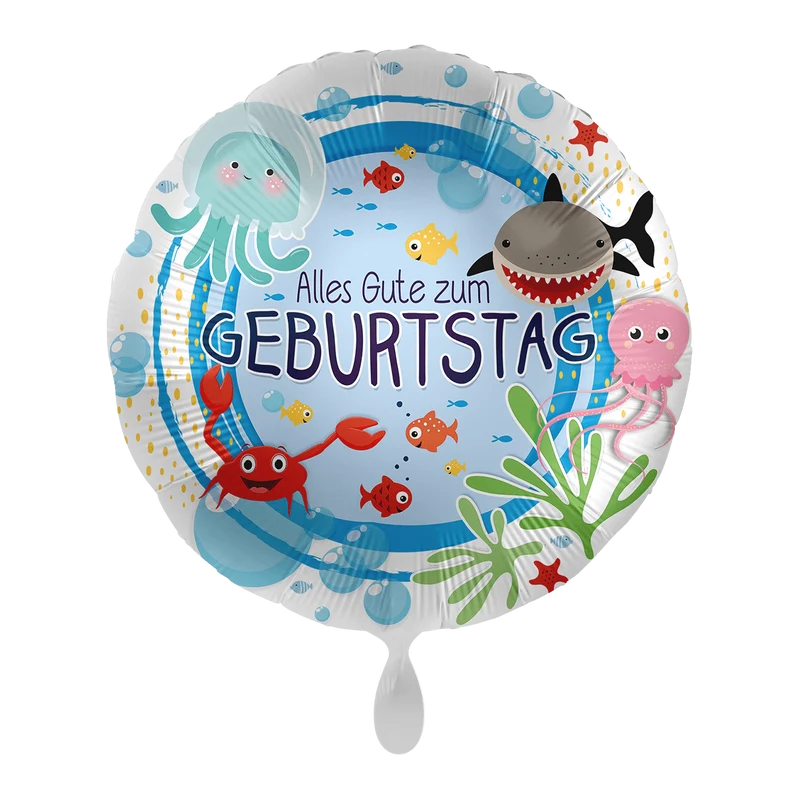 Heliumballon-Geschenk Unterwasserwelt "Alles Gute zum Geburtstag"