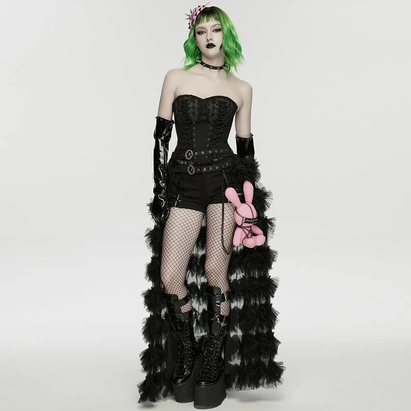 Punk-Puppe mit Nieten, Kettenmotiv, Pink für Damen