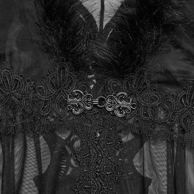 Gothic-bestickter Kapuzenmantel für Damen
