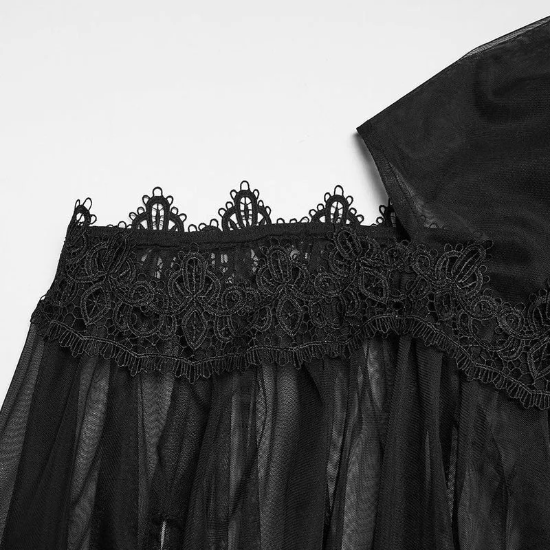 Gothic-bestickter Kapuzenmantel für Damen
